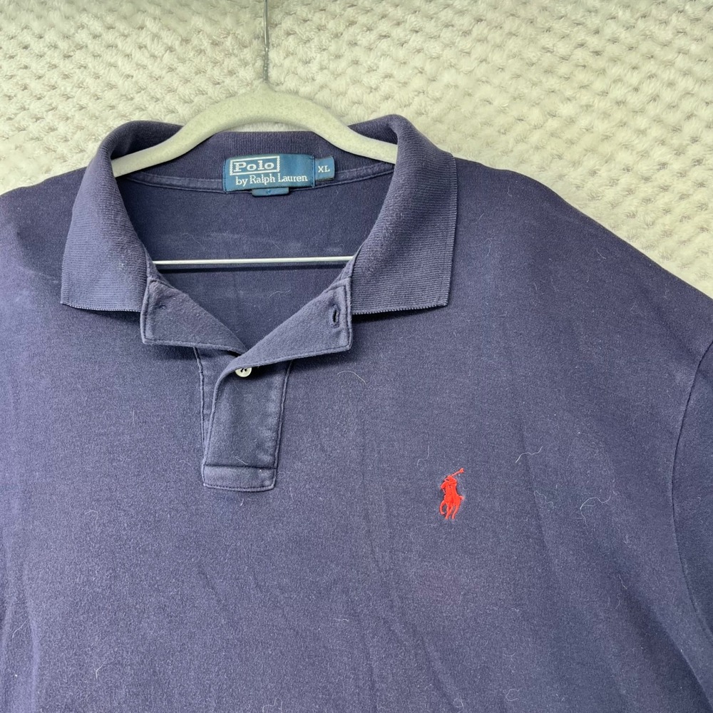 Polo‎ Ralph Lauren Polo Shirt Red Pony Logo Casual Classic Navy Blue XL
